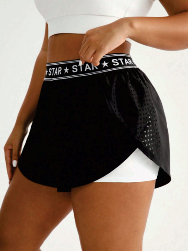 Short Falda Negro con Pieza Blanca